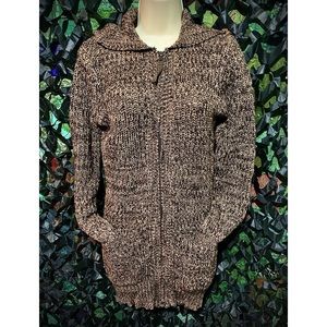 Fall color Browns zip up hooded Sweater Dress with pockets!! 🍁